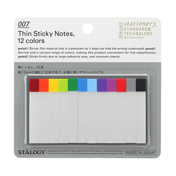 Nitto Stalogy Thin Sticky Notes 12 Colors S3010 – Japanese Taste